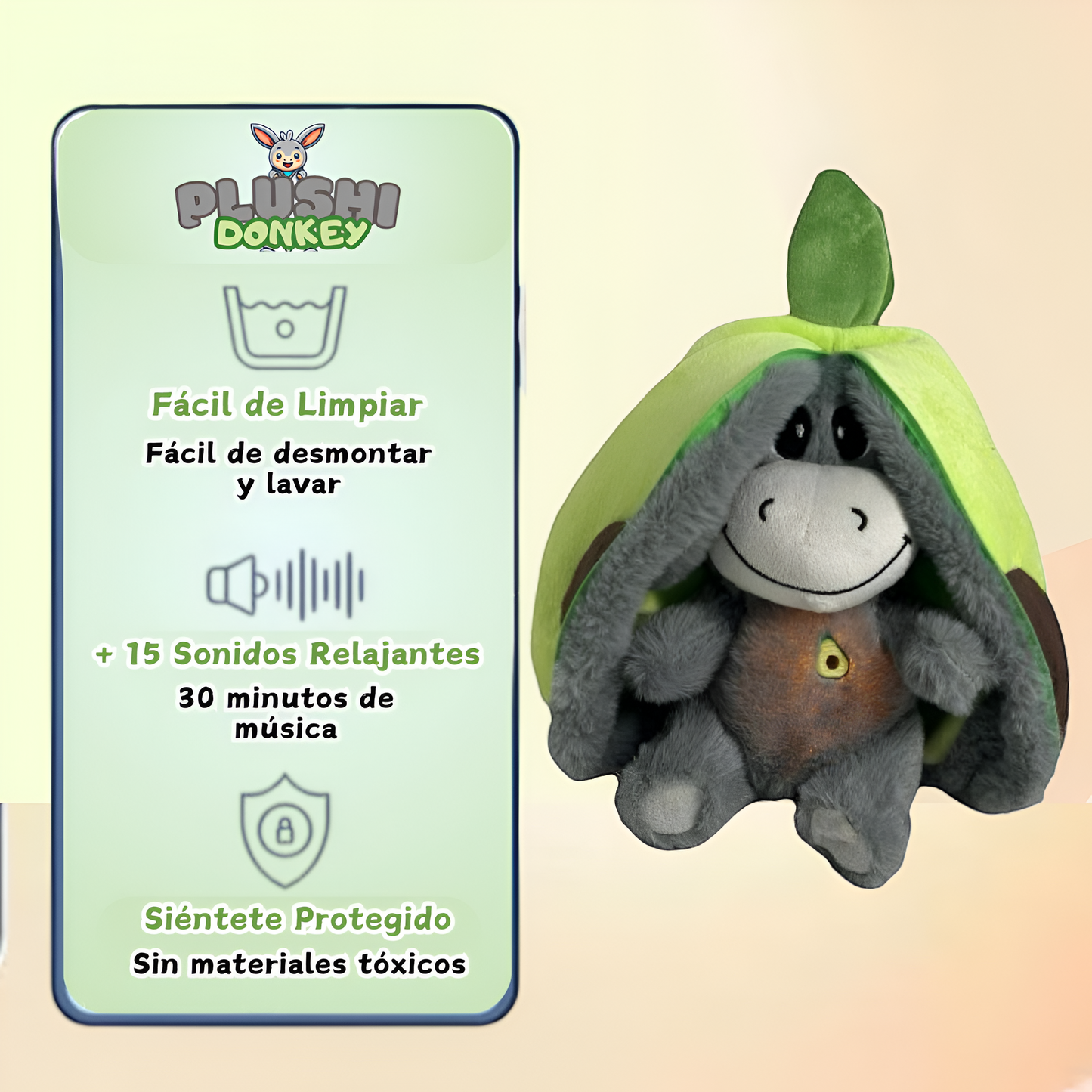 Peluche de burro antiestrés
